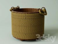 Bucket with ropes