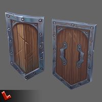 Low poly hand painted shield [Militia 03]