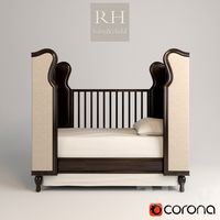 french upholstered wing crib