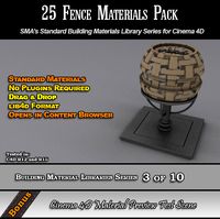 25 Standard Fences Materials Pack for Cinema 4D