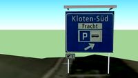 Autobahn Tafel Ausfahr Kloten Süd