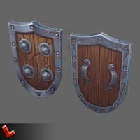 Low poly hand painted shield [Militia 05]