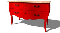 commode haute couture rouge, maisons du monde, Réf. 111682, 590 euros.