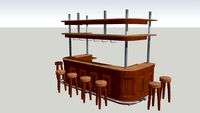 Public house bar with stool