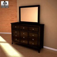 Ashley Martini Suite Dresser & Mirror - 3D model.
