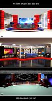 Tv News Studio Set Design Bundle 004 - 006 - 016
