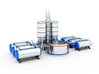 Oil or Gas Refinery Factory with Oil Storage Tank.