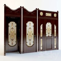 Set of doors with stained glass