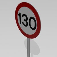 130 Speed limit sign