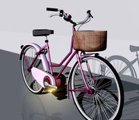 Woman Old Style Bicycle