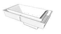 K-1188-RE sok(R) 75' x 41' drop-in Effervescence bath with right-hand drain