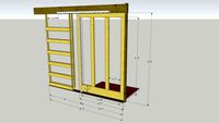 36 inch Pocket Door Assembly adjusted for 52' SHOJI Paneled Door