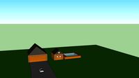 casa con auto y picina