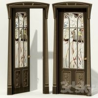 Door stained glass, Art Nouveau