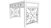 white stencil desk