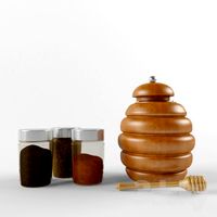 Jars of honey and spices
