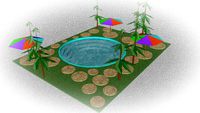 Área Piscina Redonda com Textura PSO