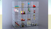 Double-Sided Glass Cube Display, 4 x 4
