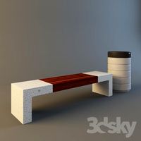 Rubino litter bin and Giada bench
