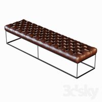 Brown leather banquette eich / 0432