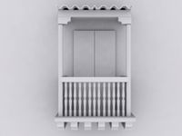 low poly colonial balcony