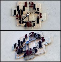marbles and metal wall clock