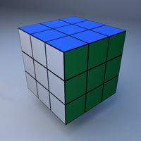 Rubic Cube Low Poly (MentalRay Material)