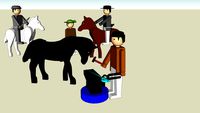 Igra with horses, smith, knight, cowboy
