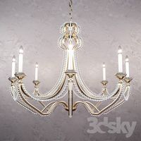 Beaded Wrought-Iron Chandelier