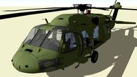 MH60J Black Hawk full interior and glass cockpit and waist gunners