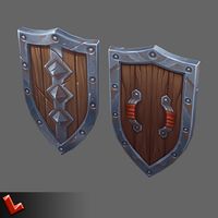 Low poly hand painted shield [Militia 06]