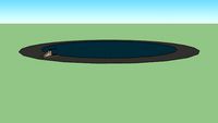 pool with diving board and bench