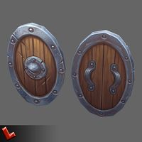 Low poly hand painted shield [Militia 04]