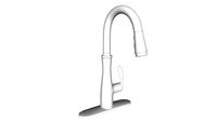 K-560 Bellera(R) single-hole or three-hole kitchen sink faucet with pull-down 16-3/4' spout and right-hand lever handle, DockNetik(R) magnetic docking system, and a 3-function sprayhead featuring Sweep(R) spray