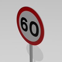 60 Speed limit sign