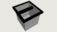 KB113] Uitklopbak RVS 'drop-in' 152 x 139 x 150 mm