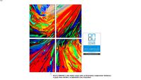Quadro Múltiplo Canvas em 04 Partes - Composição Abstrata