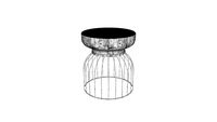 Andreia Finished Metal Cage Accent Table