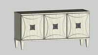 KKH Gretta deco polished ash grey media console