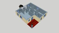 Одноэтажный дом 12х12, планировка. House 12x12 m, floor plan