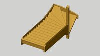Escalier en bois quart-tournantà encastrer dans cloison