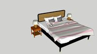 BED (WICKER HEADBOARD)