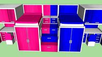 bunkbeds wardrobe pc table stair