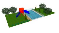 swimming pool slide / tek kuleli park