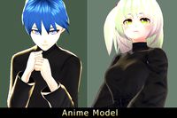 Anime Character : Sayaka And Levis (Moon Shadow / Remake / Contain VRM)