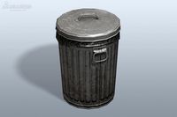 Low Poly Trashcan 01