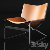 Pierre Paulin Leather and Steel Lounge Chair
