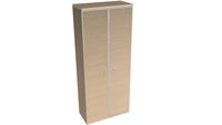 Librería alta con puertas plenas 192 x80 x40 cm haya metalizada