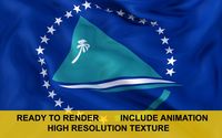 Pacific Community 3d Flag 3D Model
