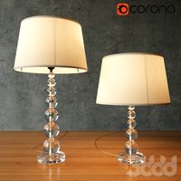 Pottery Barn Stacked Crystal Table & Bedside Lamp